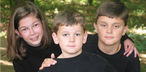 Betsy, Braden and Bryson, in 2004